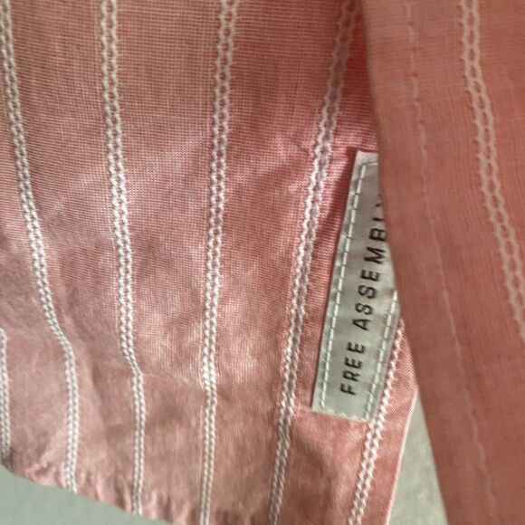 Free Assembly Men's 100% Cotton Dobby Stripe Shirt Short Sleeves Size XXXL - Picture 7 of 8